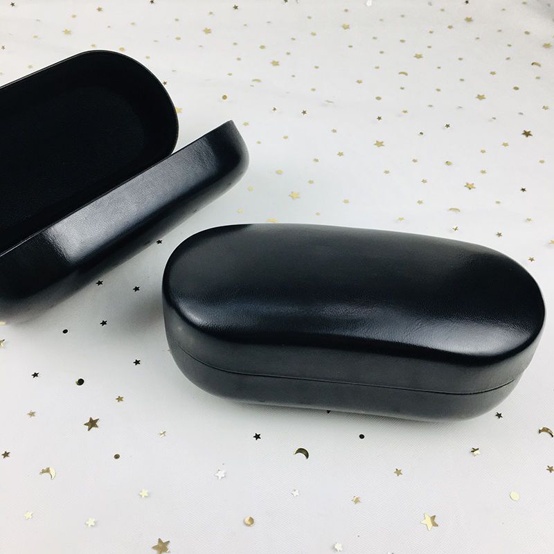 Hot selling super large capacity calfskin bright face glasses case for men and women students general high-grade sunglasses anti-pressure storage