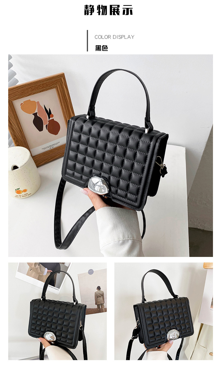 Retro Rhombus Solid Color Crossbody Small Square Bag Wholesale Nihaojewelry display picture 8