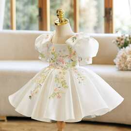 儿童礼服公主裙小花童婚纱蓬蓬裙女童走秀钢琴演出服花仙子连衣裙