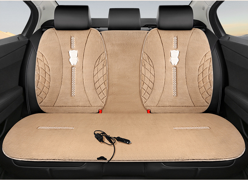Car winter seat heating cushion single and double car electric heating pad 12V heating warm plush car pad wholesale