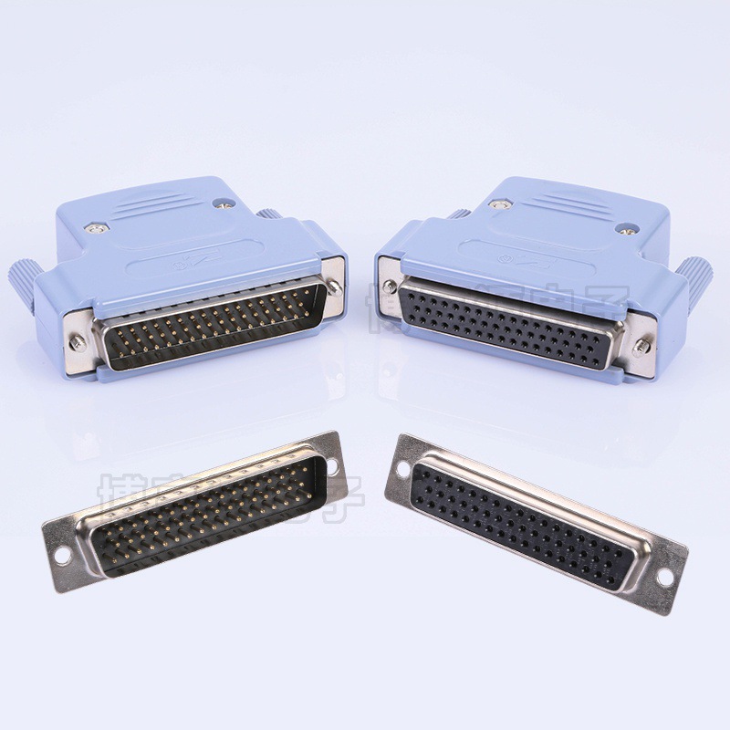 Industrial grade DB50 pin plug three-row 50-pin female head male head gold-plated head metal shell iron shell welding wire