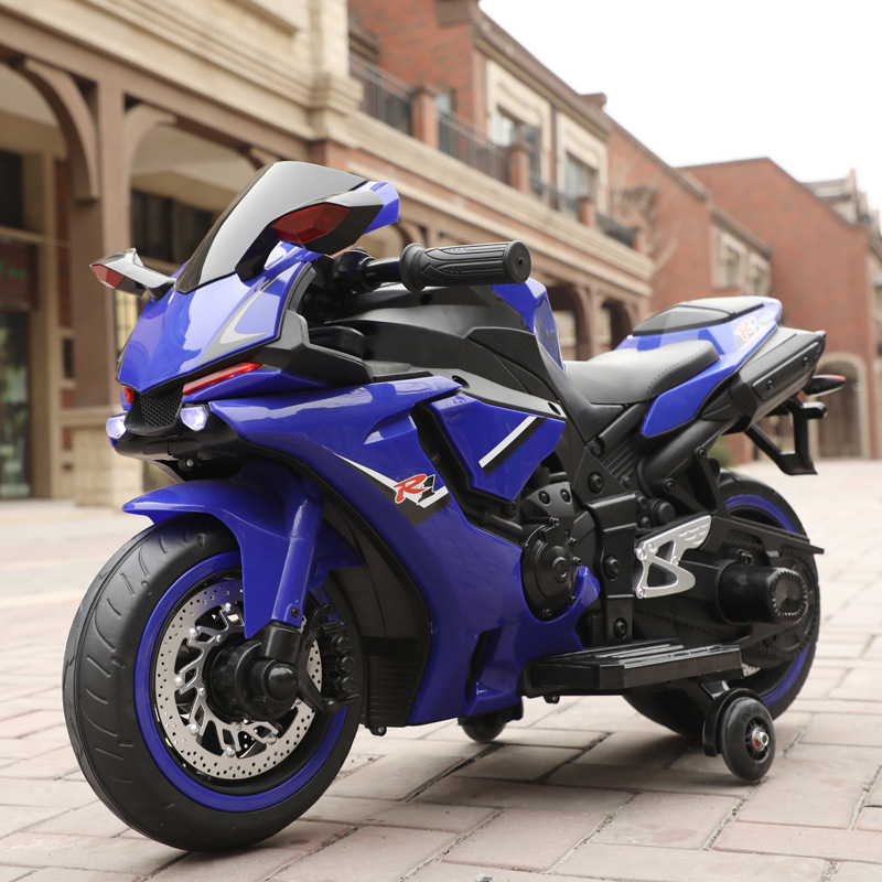 Motocicleta eléctrica para niños de 3 - 7 - 10 años de edad, ruedas grandes y brillantes, nueva motocicleta recargable de dos ruedas para bebés