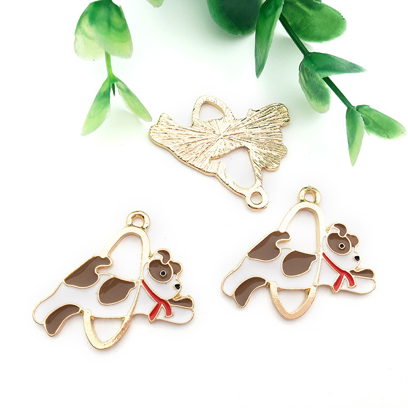 クロスボーダー漫画動物ペット犬子犬足跡 diy 合金オイルドリップキーホルダーネックレスジュエリーペンダントペンダント|undefined