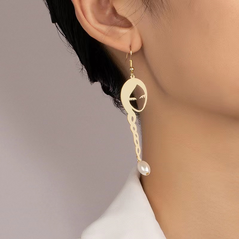 Simple Style Printing Alloy Plating Women's Drop Earrings display picture 5