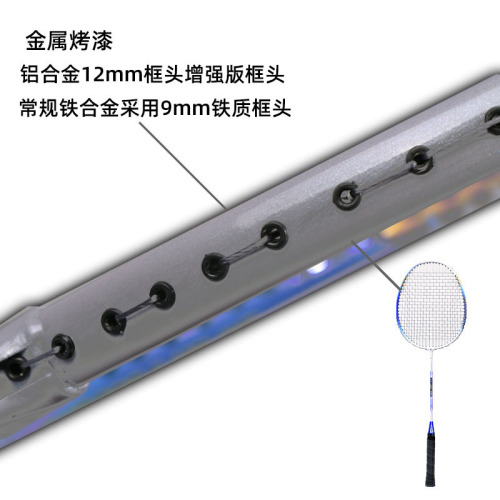 REGAIL factory direct sales aluminum alloy badminton racket double racket metal paint YMQ training badminton racket set