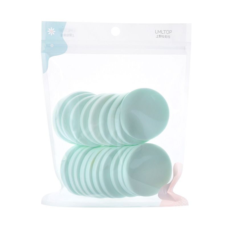 Esponja de maquillaje LMLTOP, paquete de 20 unidades, esponja de maquillaje de doble uso húmedo y seco B0889, esponja redonda al por mayor