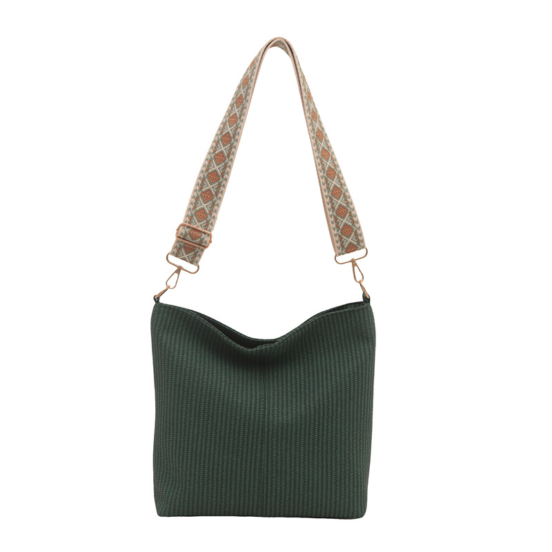 Bolso 2024 nuevo temperamento de verano de alto nivel de hombro bolso de balde de borde ancho de gran capacidad bolso de nicho de mujer