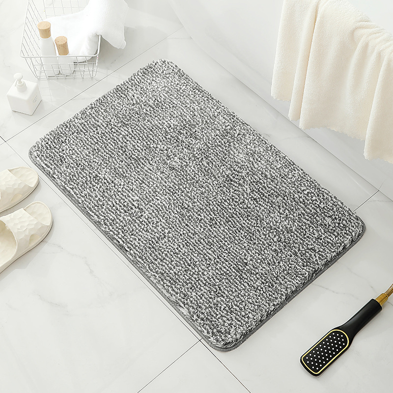 进门地垫拼色加厚加密客厅浴室吸水地毯卧室卫生间家用门口植绒地