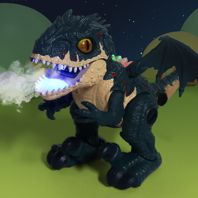 Juguete de dinosaurio eléctrico para niños Música de luz aerosol modelo de simulación de dinosaurio Tyrannosaurus Boy Toy al por mayor