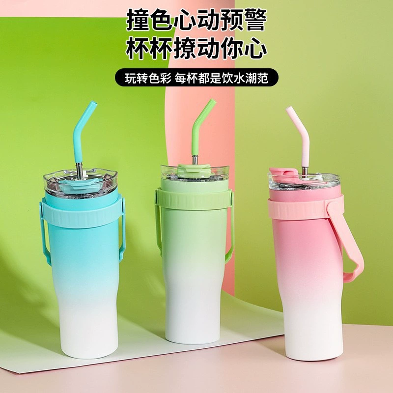 (Граница торговля) / кросс-бордерная торговля? handheld double-layer capacious straw with glass, 40 oz, internet celebrity