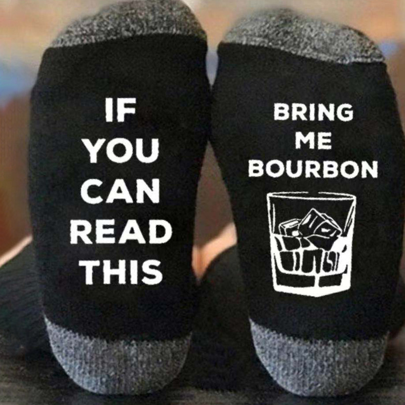 Calcetines de algodón transfronterizos de otoño e invierno para hombres y mujeres copa de vino tinto personalizada calcetines casuales de media pantorrilla ins medias transpirables a juego de colores de moda al por mayor