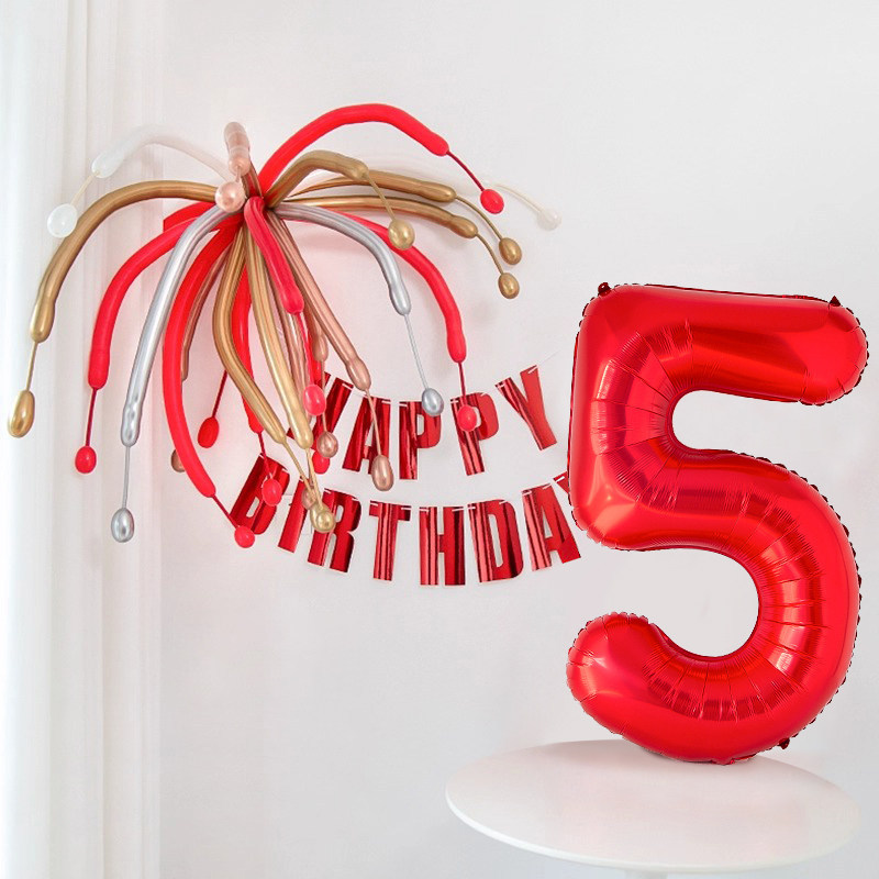 Cartel cumpleaños decoración 1 cumpleaños rojo y oro fuegos_voghion.com