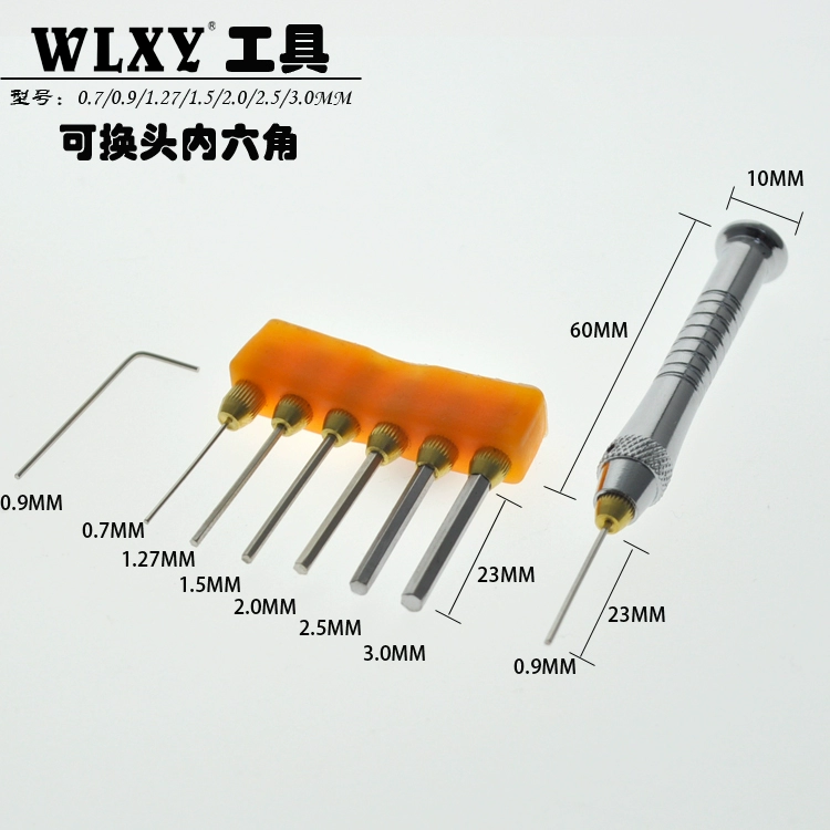 Шестигранный ключ с плоской головкой, одиночный маленький микро-мини-шестигранный ключ с короткой головкой, шестигранная отвертка с прямой ручкой