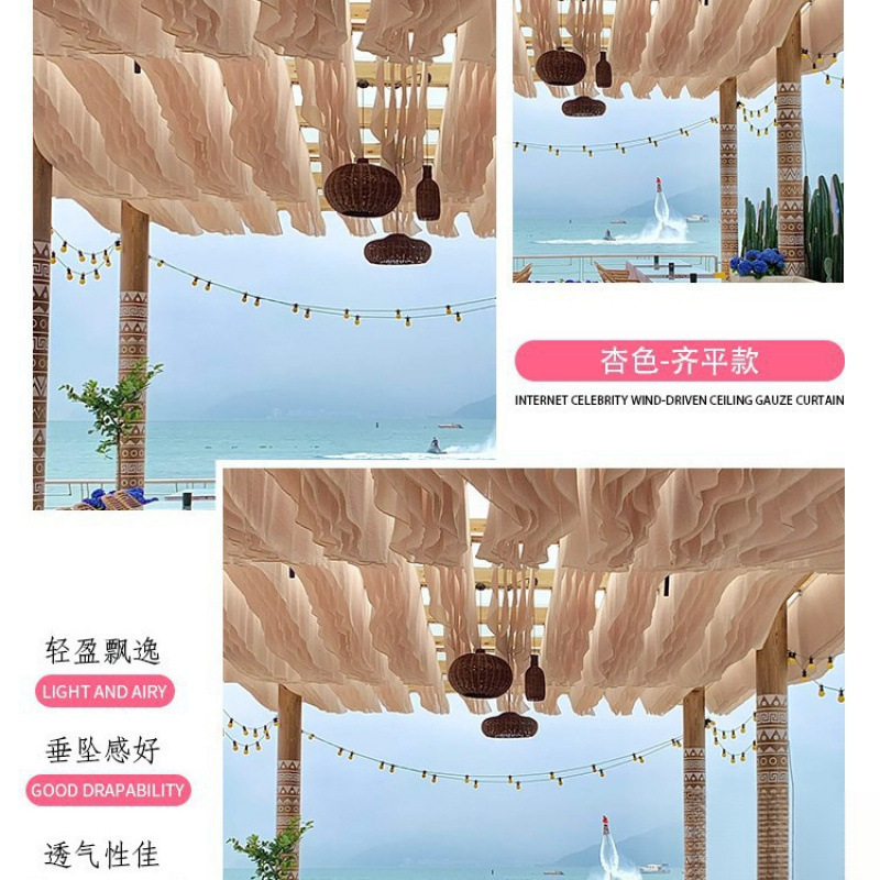 Red cortina de techo neumático cortina de techo restaurante decoración residencial hotel escénico al aire libre cortina de techo al por mayor