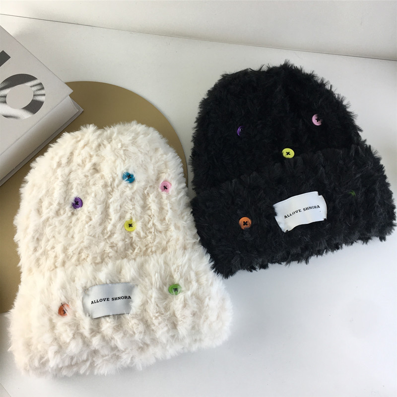 Autumn and winter thickened warm plush fisherman's hat women's ear warmers knitted knitted knitted knitted knitted hat furry pullover hat basin hat_voghion.com