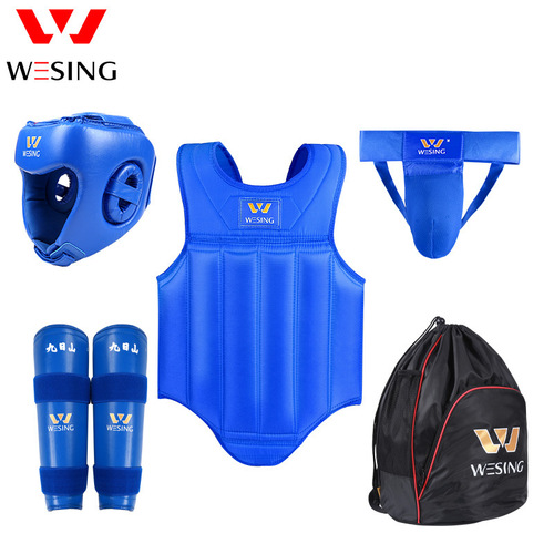Nine Day Mountain Children's Sanda Protective Gear Set Adult Boxing Martial Arts Training Five-Piece Set Protective Gear Cross-Border