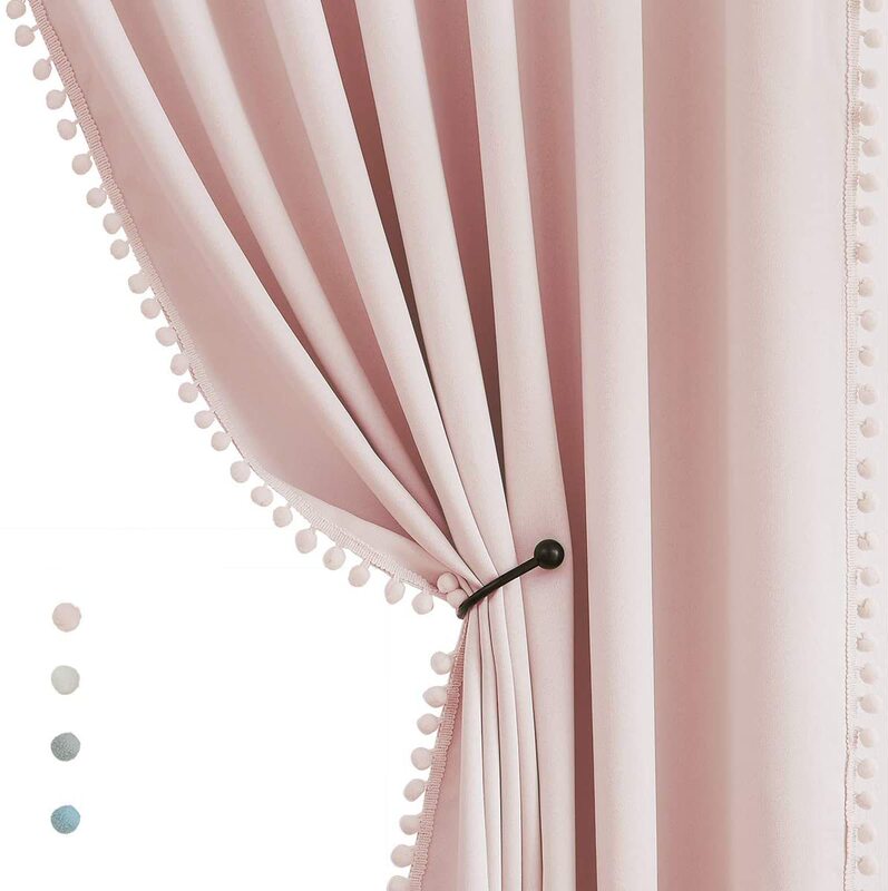 Provide pictures] cotton ball curtain finished shading Amazon cross-border ebay side small cotton ball decorative curtain curtain