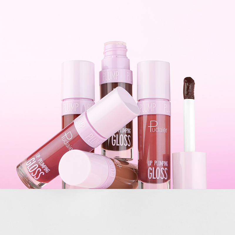 Pudaier Lip Glaze Ginger Lip Gloss Moisturizing Lip Gloss Lipstick Non Fading Non Stick Cup_voghion.com
