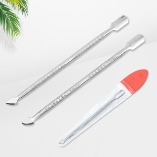 Factory wholesale stainless steel steel pusher double-headed nail pusher manicure dead skin pusher household nail remover manicure tool