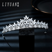 欧美新款发饰新娘结婚铜锆石皇冠婚礼头饰公主礼服婚纱配饰厂家