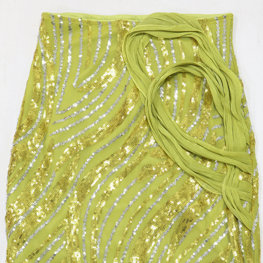 Women Sleeveless One Shoulder Short Length Top with Sexy Sheath Skirt Sets