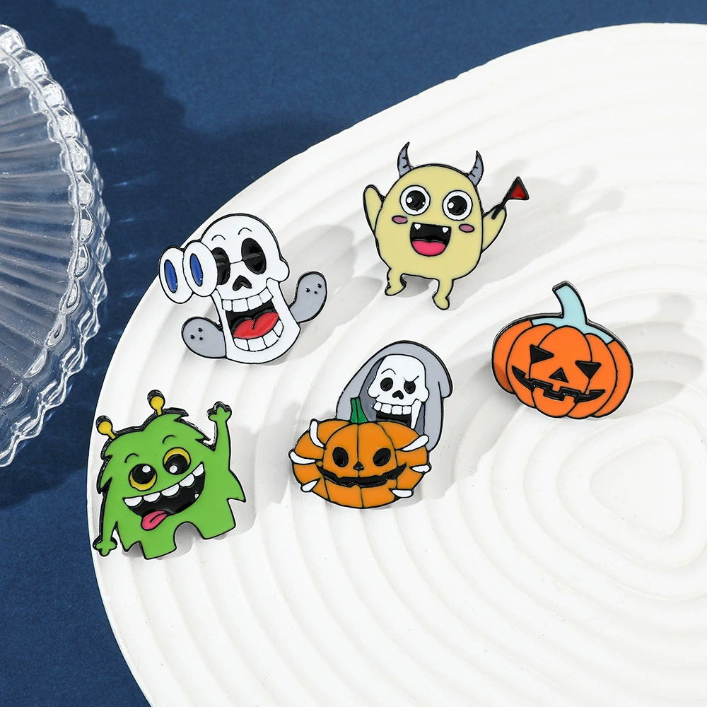Funny creative brooch, cute metal monster, badge, accessory, pin, halloween, European style