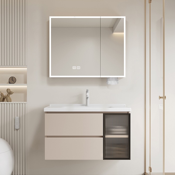 Gabinete de baño de aluminio cerámico de abeja grueso espacio combinado lavabo cerámico lavabo lavabo lavabo