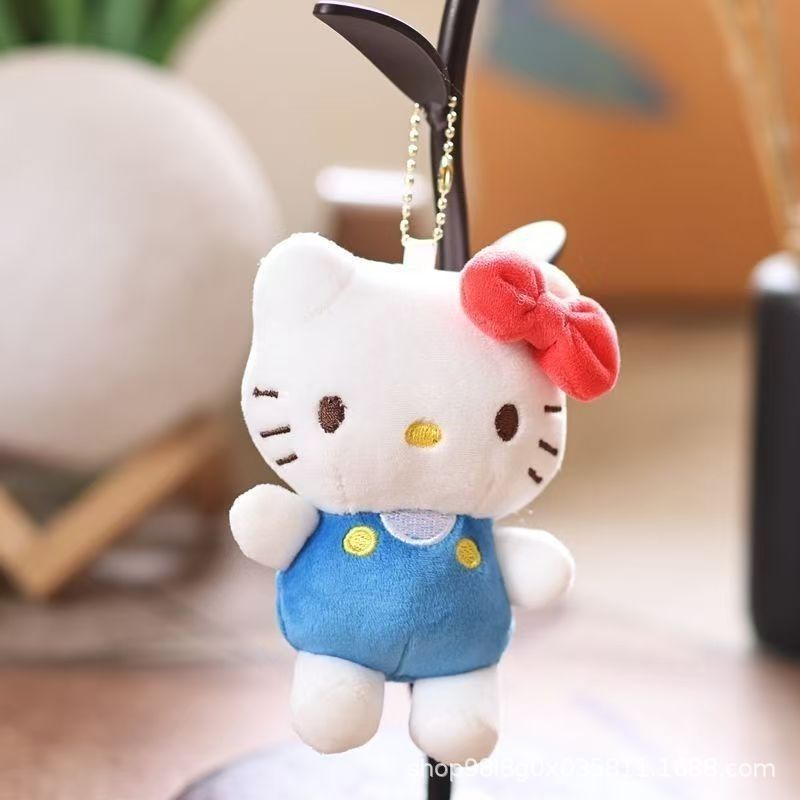 日本限定黑白hellokitty包包挂件女生书包挂饰毛绒公仔玩偶饰品