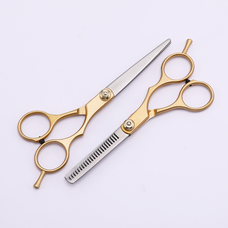 Suministro directo de fábrica Tijeras divididas de oro Tijeras de peluquería Tijeras en stock