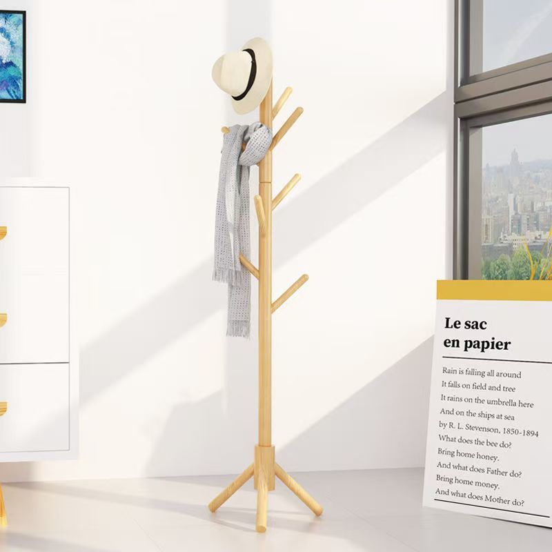 Madera sólida ligera y lujosa simple percha de sombrero percha de disco percha de secado percha de cama percha de bolsa percha de dormitorio percha de piso vertical