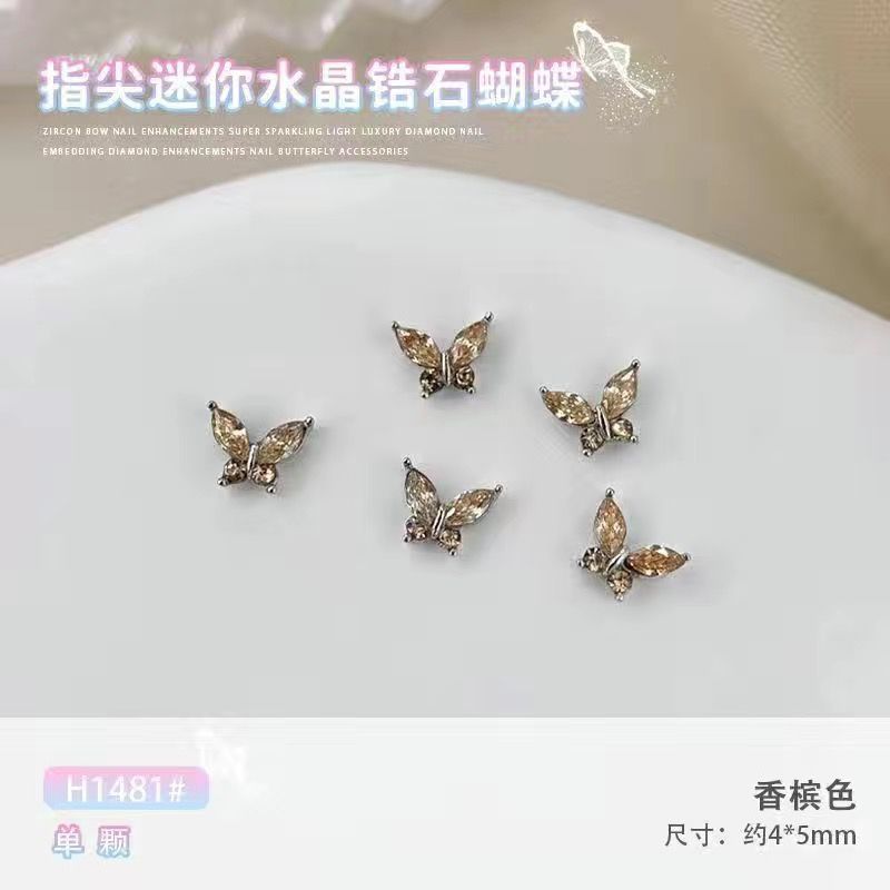 손가락 끝 미니 지르콘 나비-샴페인