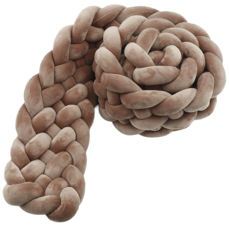 Cama de bebé tela cama cerca bolsa suave seis hebras trenzadas alta trenzada antichoque barrera de bebé grado madre