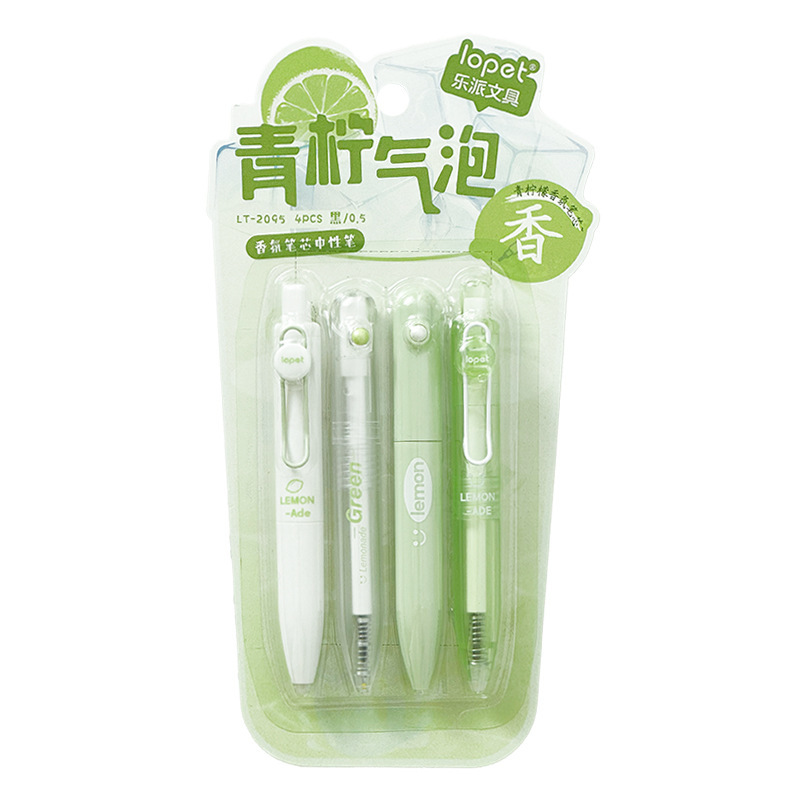 乐派新品香氛小胖笔薄荷海盐葡萄青柠香味高颜值中性笔学生刷题笔|undefined