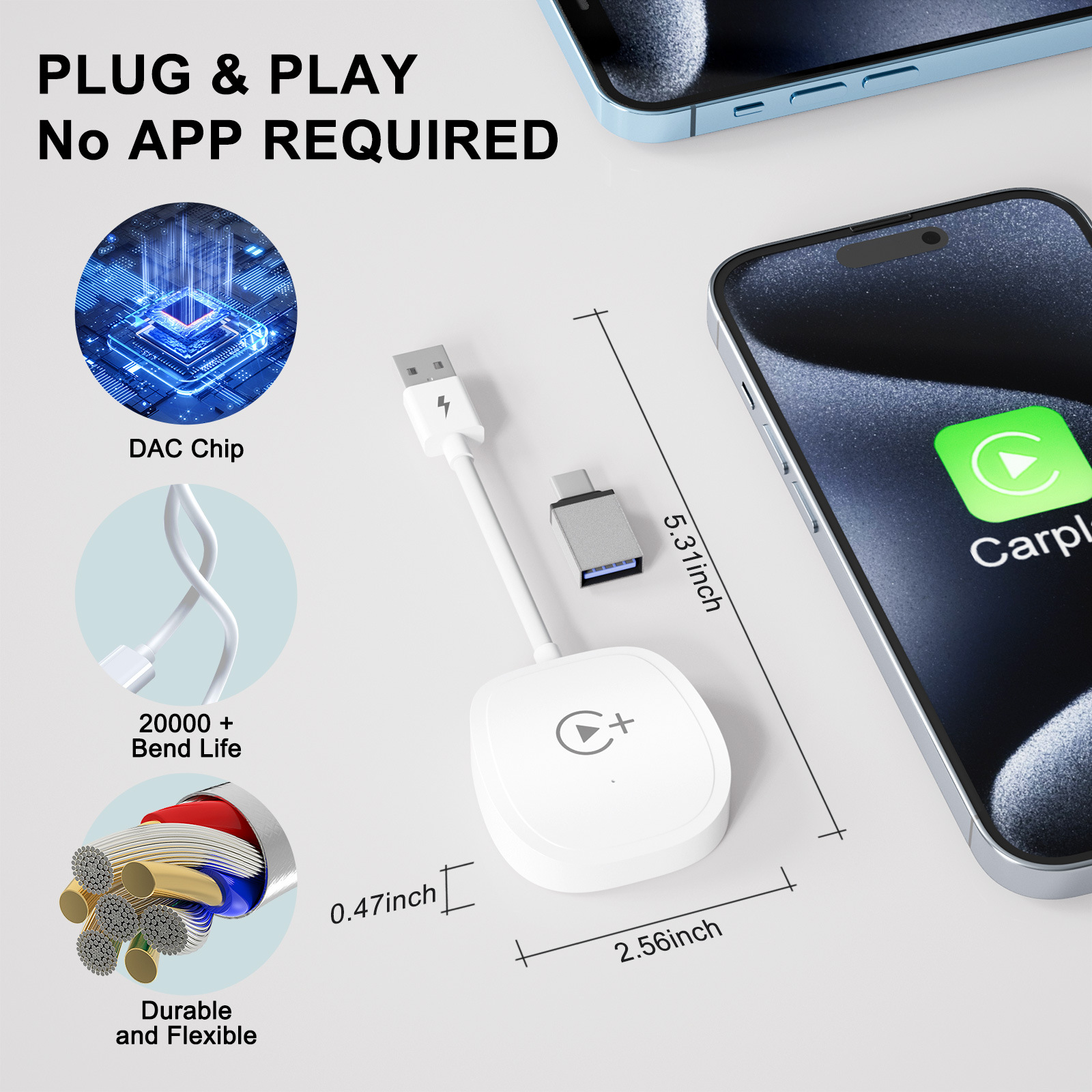 Cross-border Android Auto wired to wireless car machine interconnection Carplay box car video converter
