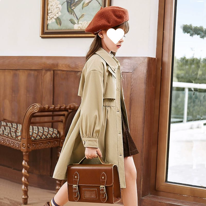 Девушки весенняя и осенняя одежда средней и длинной ветровки новая свободная иностранная талия