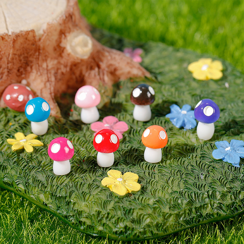 微景观 仿真植物 树脂彩色小蘑菇  盆栽盆景装饰摆件配件饰品