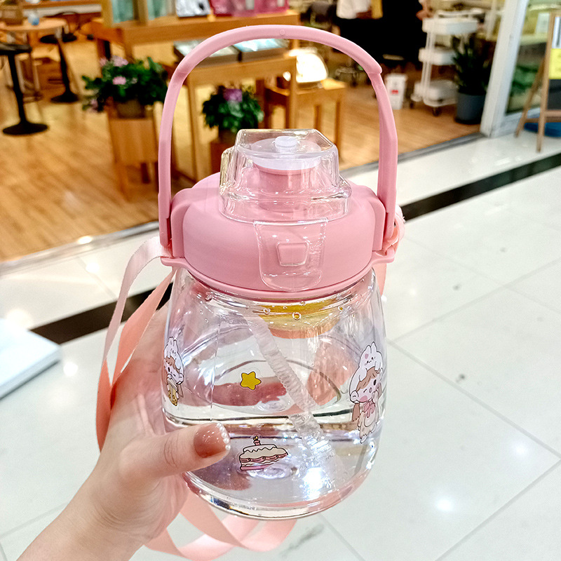 Taza de estómago de estudiantes de alto valor facial taza de paja taza de agua de estómago personalizada taza de plástico encantadora taza de gran capacidad taza de verano