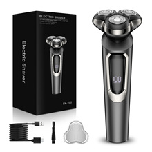 Men's Rotary Razor, Pop‑Up Sideburn Trimmer, Wet & Dry Use