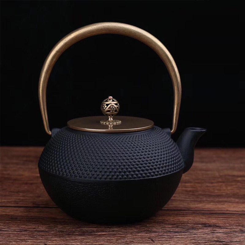Dianggong Tang Dragon y Phoenix Opera Perla olla de hierro imitación japonesa del Sur antigua olla de hierro tetera sin recubrimiento juego de té de Kung Fu