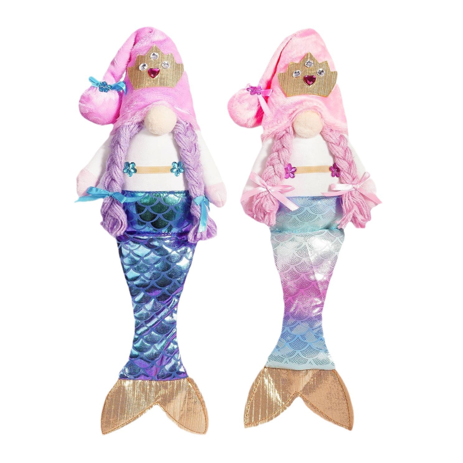 Nuevos productos transfronterizos del festival del mar muñeca sirena muñeca sin cara Rudolph enano decoración mayorista