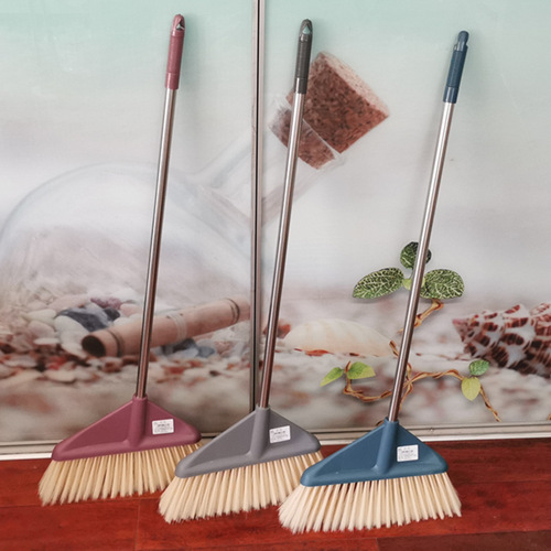 Manufacturer plastic broom dust removal broom long handle sanitation broom household single broom extended soft bristle broom wholesale