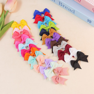Hot Selling Cross-Border Kidsren's Swallowtail Pure Color Bow Semi-Finished DIY Clothing Bags and Shoes Decorative Accessories Wholesale