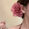 5621 Gradient Silk Flower Rose Hairpin-Red