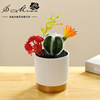 Realistic creative small pot, fashionable industrial decorations, cactus