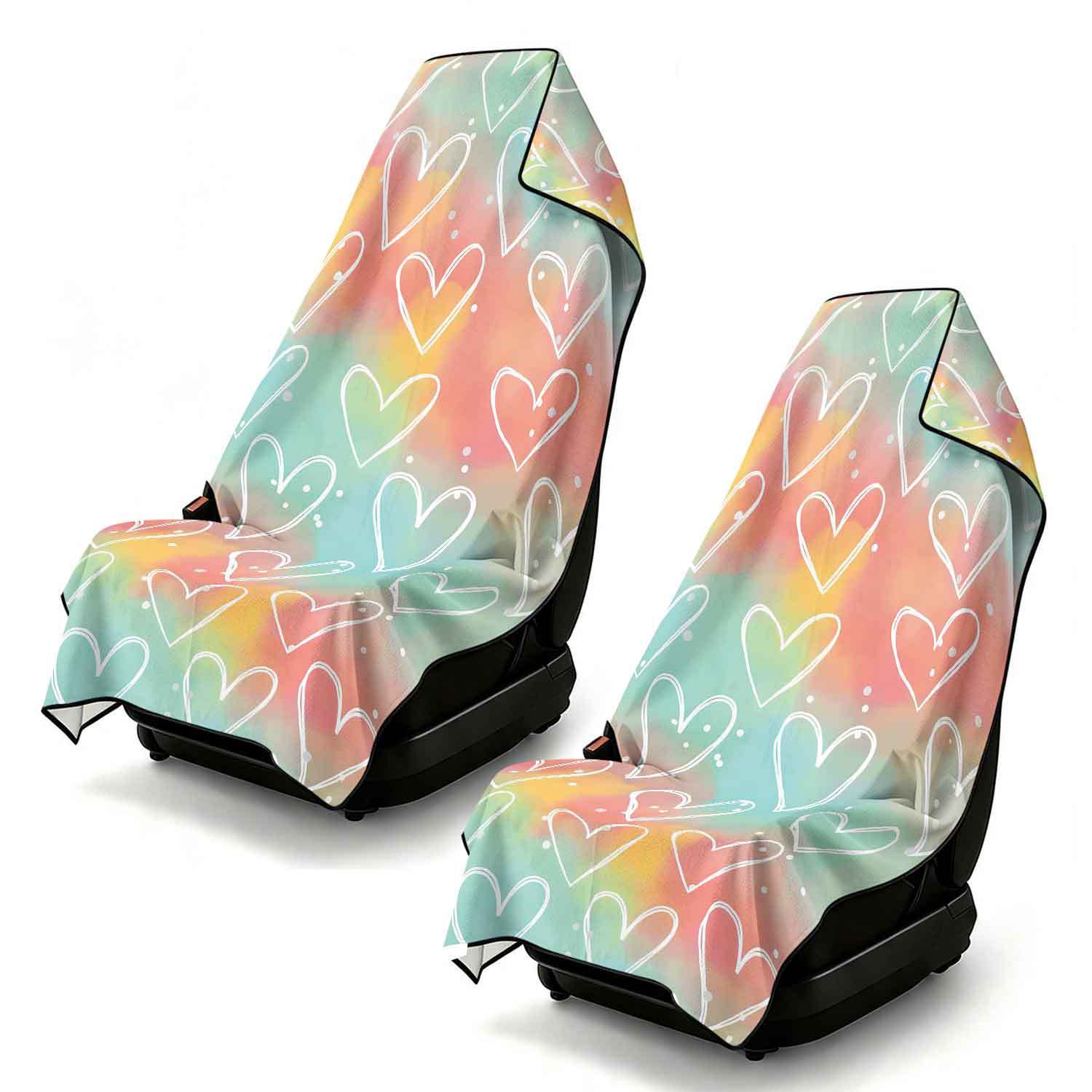 2-piece dual-use car seat cover, ultra-fine fiber, can be used as a beach towel, printed car protective seat cover 13