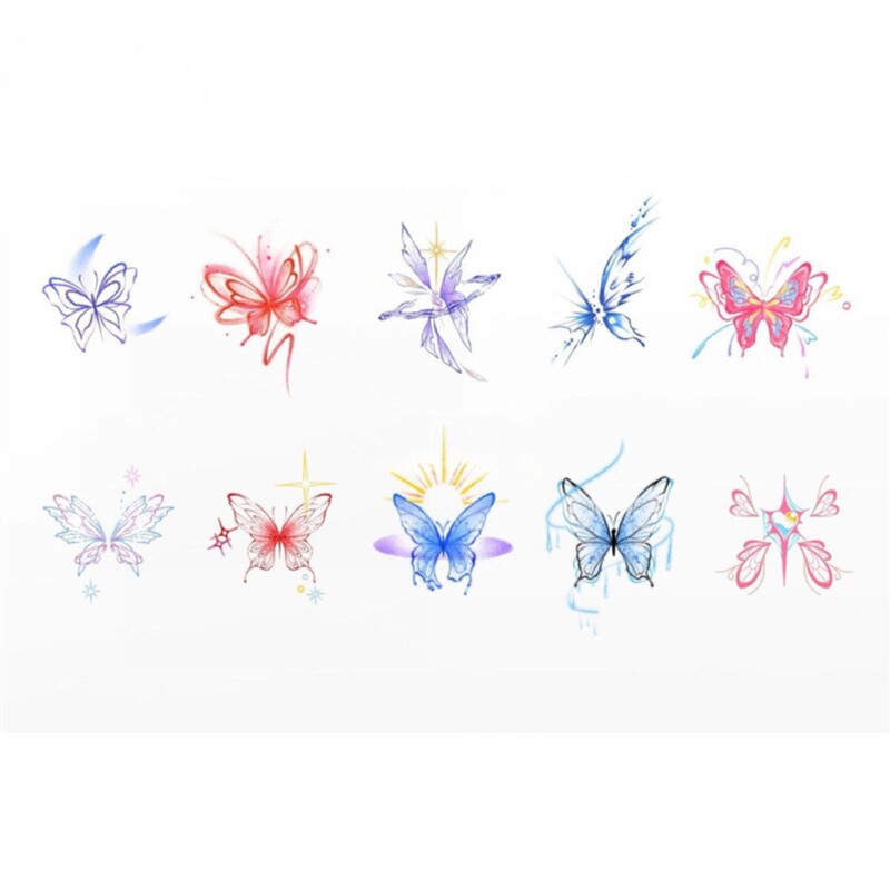 Mini Fireworks Fresh and Colorful Original Finger Waterproof Long-Lasting Cute Female Arm Butterfly Heart Pattern Tattoo Stickers Mini Fireworks Fresh and Colorful Original Finger Waterproof Long-Lasting Cute Female Arm Butterfly Heart Pattern Tattoo Stickers