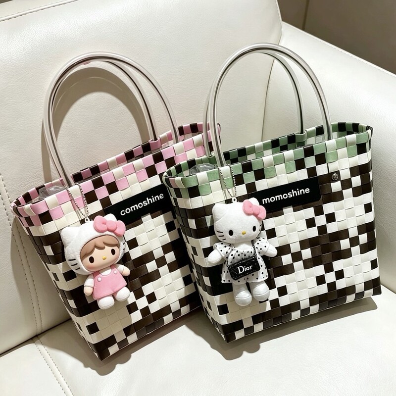 Purely Hand-Woven Vegetable Basket, Large Capacity Handbag, Shopping Bag, Holiday Picnic Storage Basket, 2025 New Women's Bag Purely Hand-Woven Vegetable Basket, Large Capacity Handbag, Shopping Bag, Holiday Picnic Storage Basket, 2025 New Women's Bag
