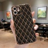 Lambskin iPhone 12 rhombic lattice case