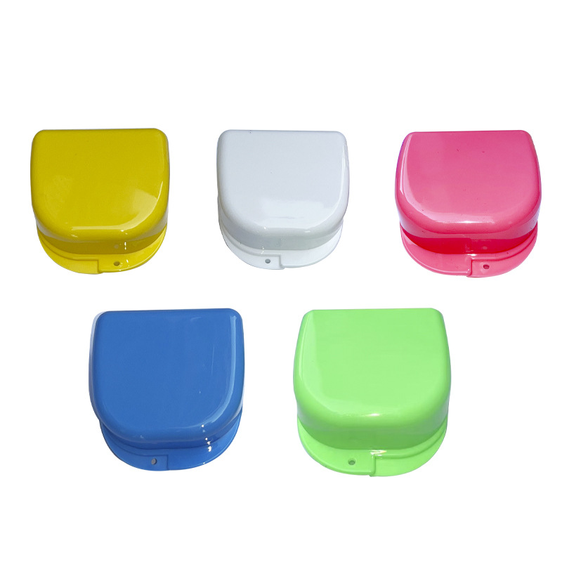 Retenedor dental caja de almacenamiento de limpieza de dentaduras postizas caja de limpieza abierta grande y mediana caja de dientes boca completa