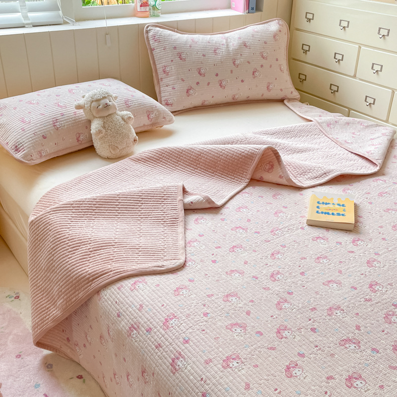 Nube de bebés cubierta de cama de terciopelo conjunto de tres piezas de otoño y invierno doble cara gruesa cuatro estaciones de algodón de algodón universal personalizado cama doble